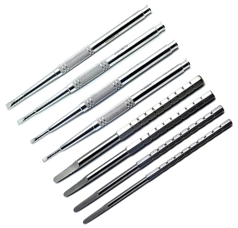 SUPERIOR INSTRUMENTS Dental Chisels 8 Pieces Ridge Standard Implant Bone Splitting Periodontal Extracting Instruments - Image 1